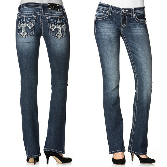 Jeans Boot Cut Cello Taille 26x30 - Poches Cloutées, Broderies épaisses - Occasion Très Bon état